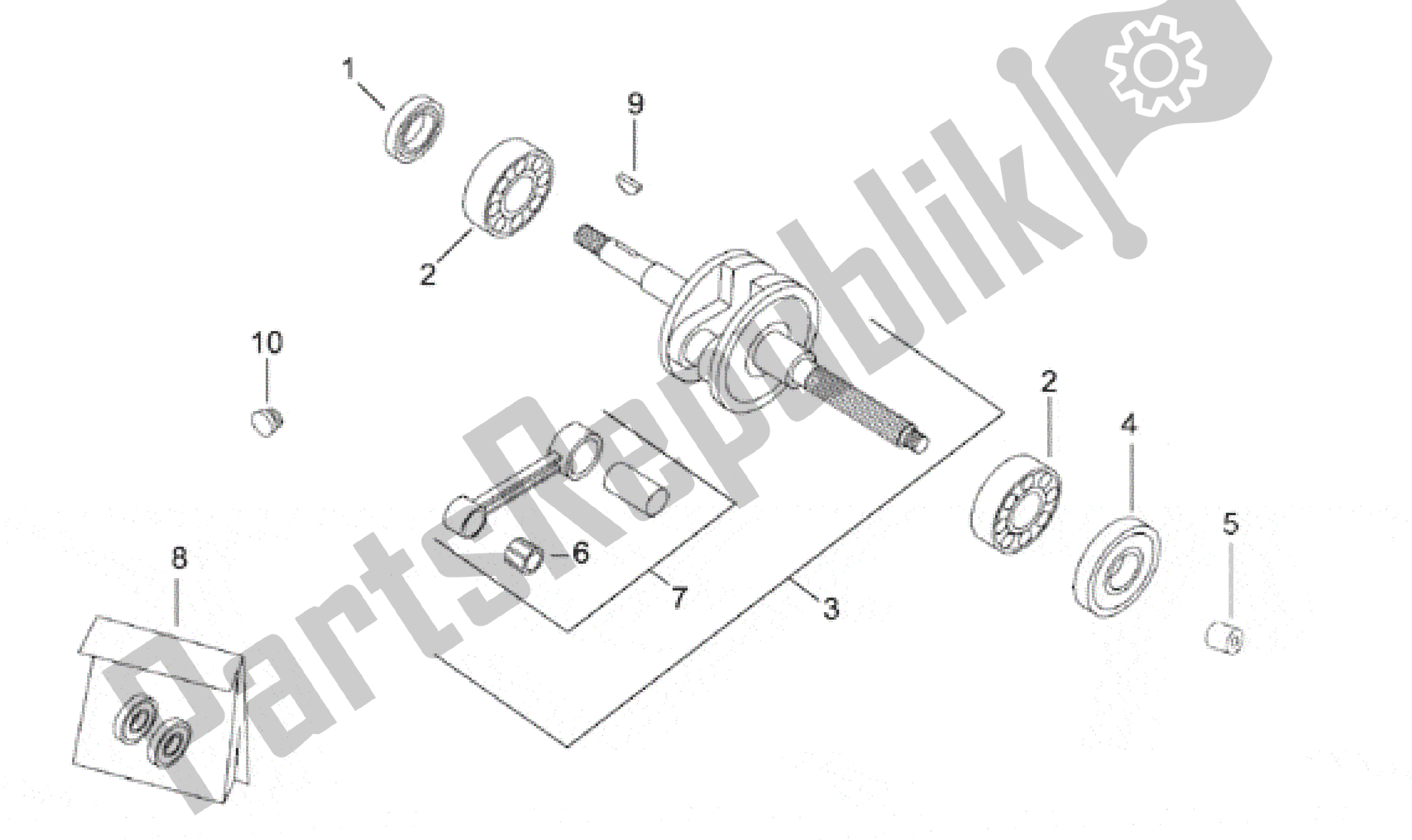 All parts for the Connecting Rod Group of the Aprilia Gulliver 50 1996 - 1998