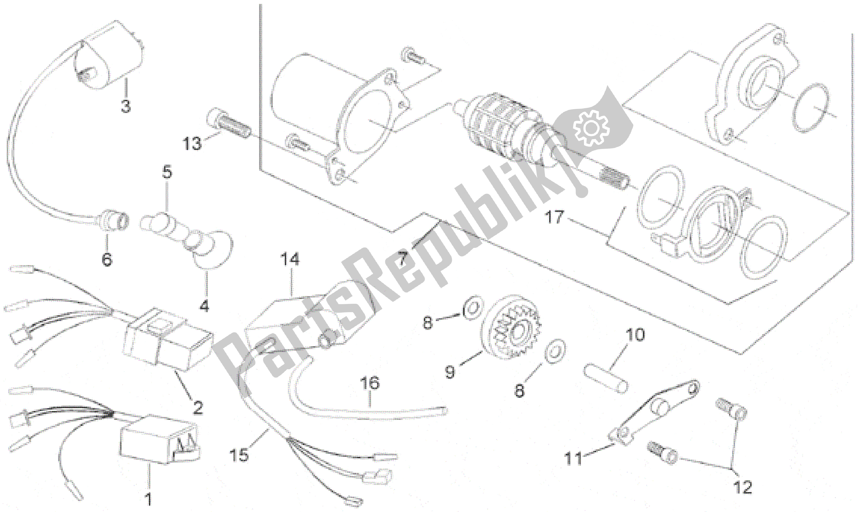 All parts for the Ignition Unit of the Aprilia Scarabeo 50 1993 - 1997