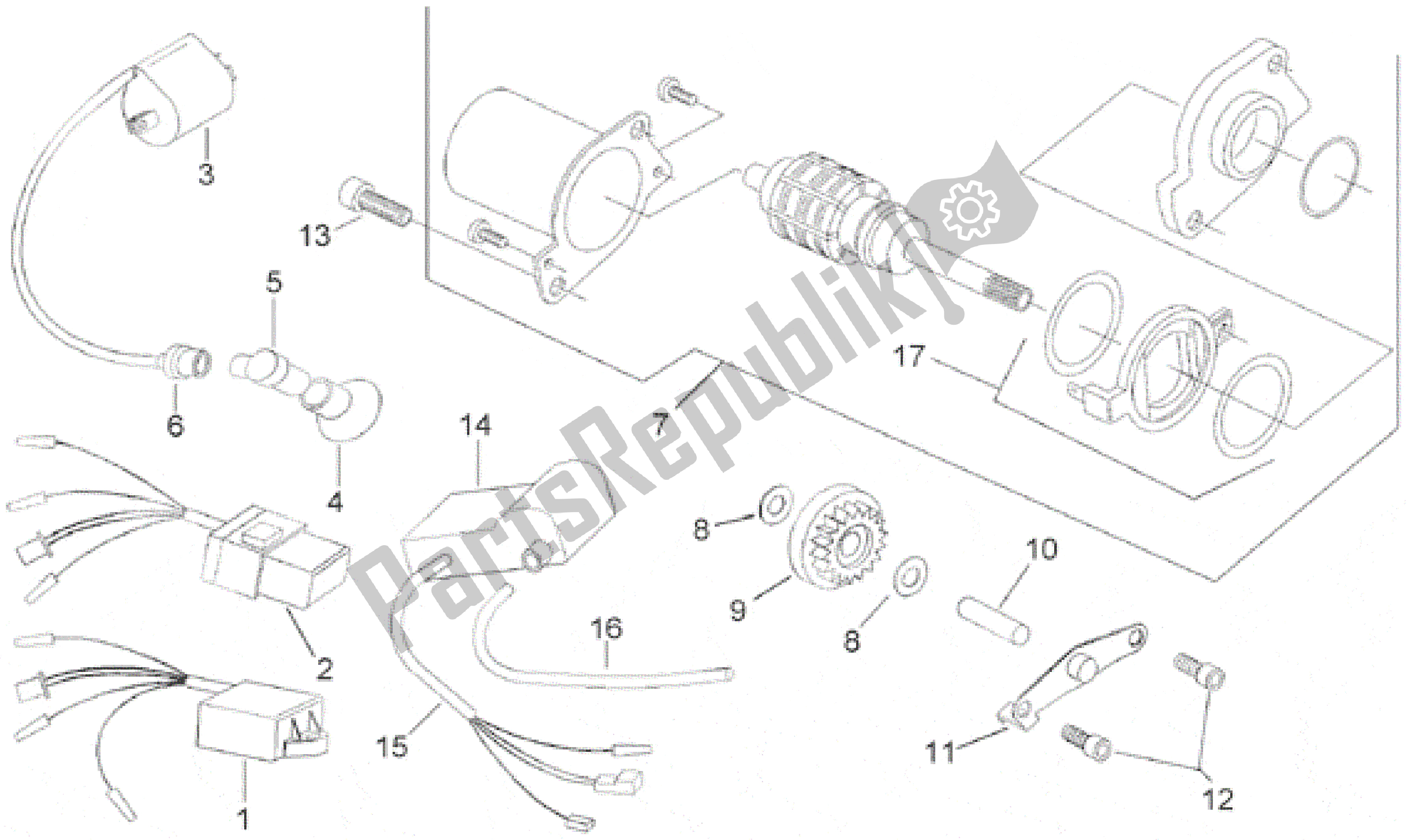 All parts for the Ignition Unit of the Aprilia Scarabeo 65 1993 - 1997