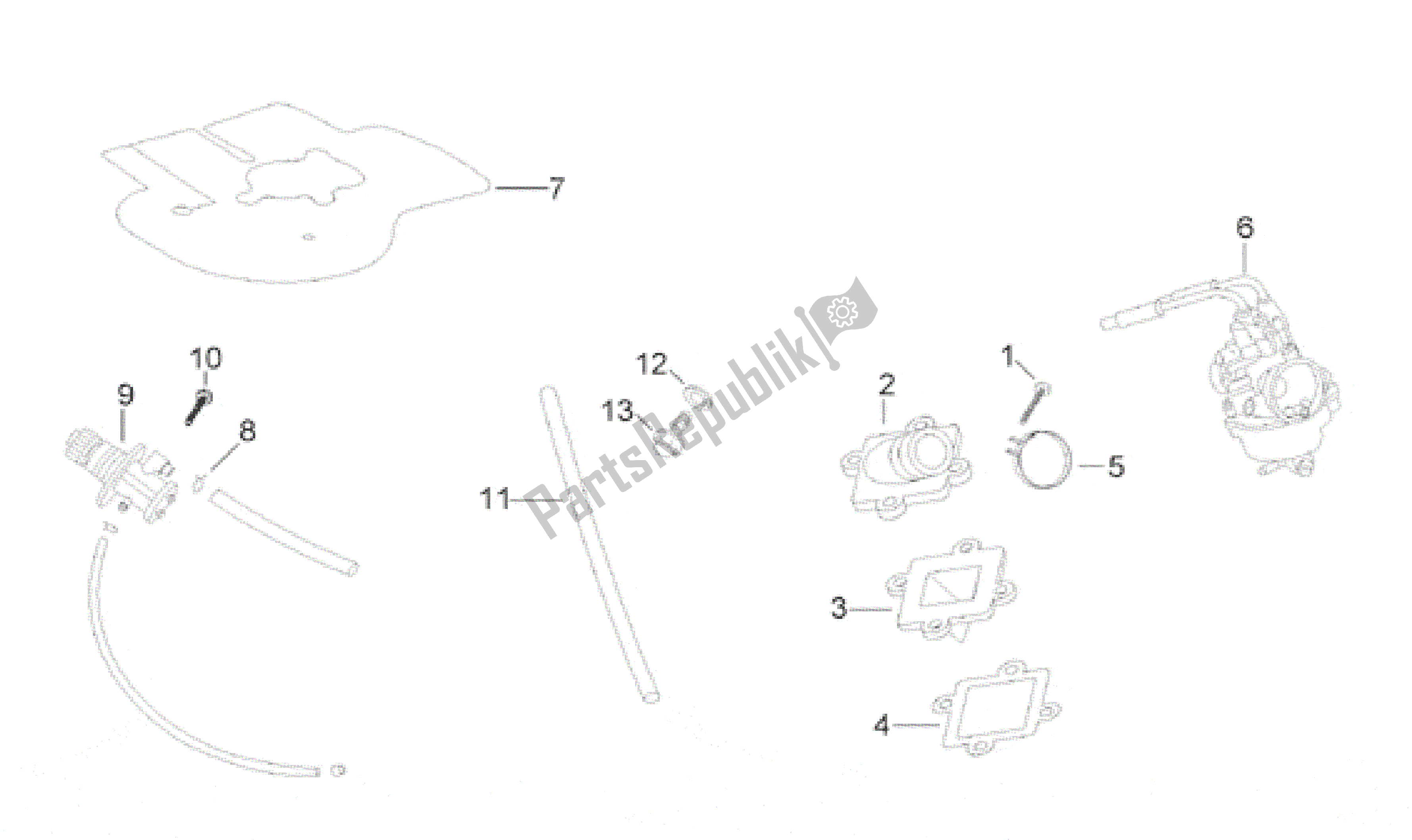 Alle onderdelen voor de Carburateur - Oliepomp Assy. Van de Aprilia SR Viper 50 1994 - 1996