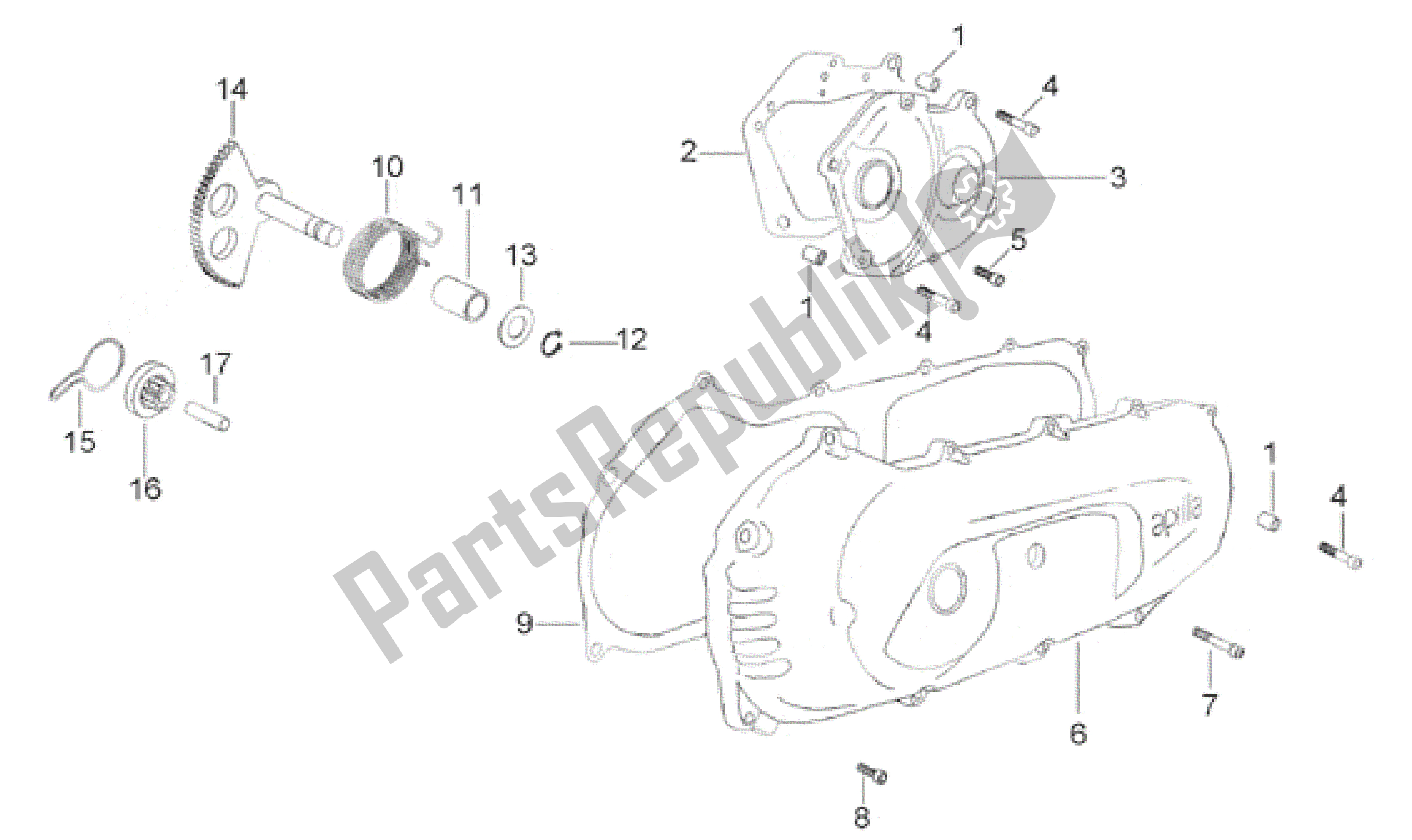 Todas las partes para Fundas - Kick Starter de Aprilia SR Viper 50 1994 - 1996