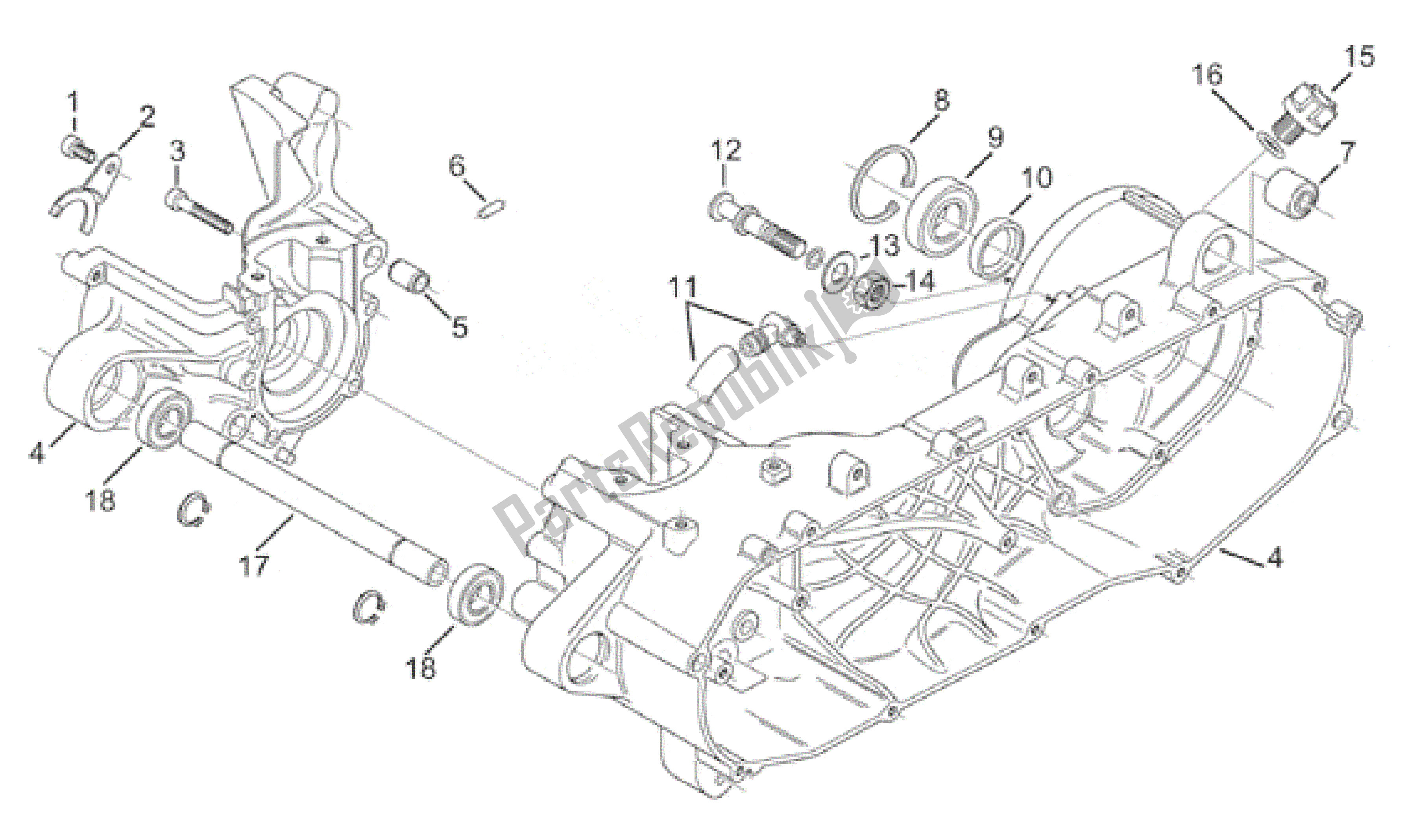 Tutte le parti per il Carter Centrale del Aprilia Amico 50 1996 - 1998