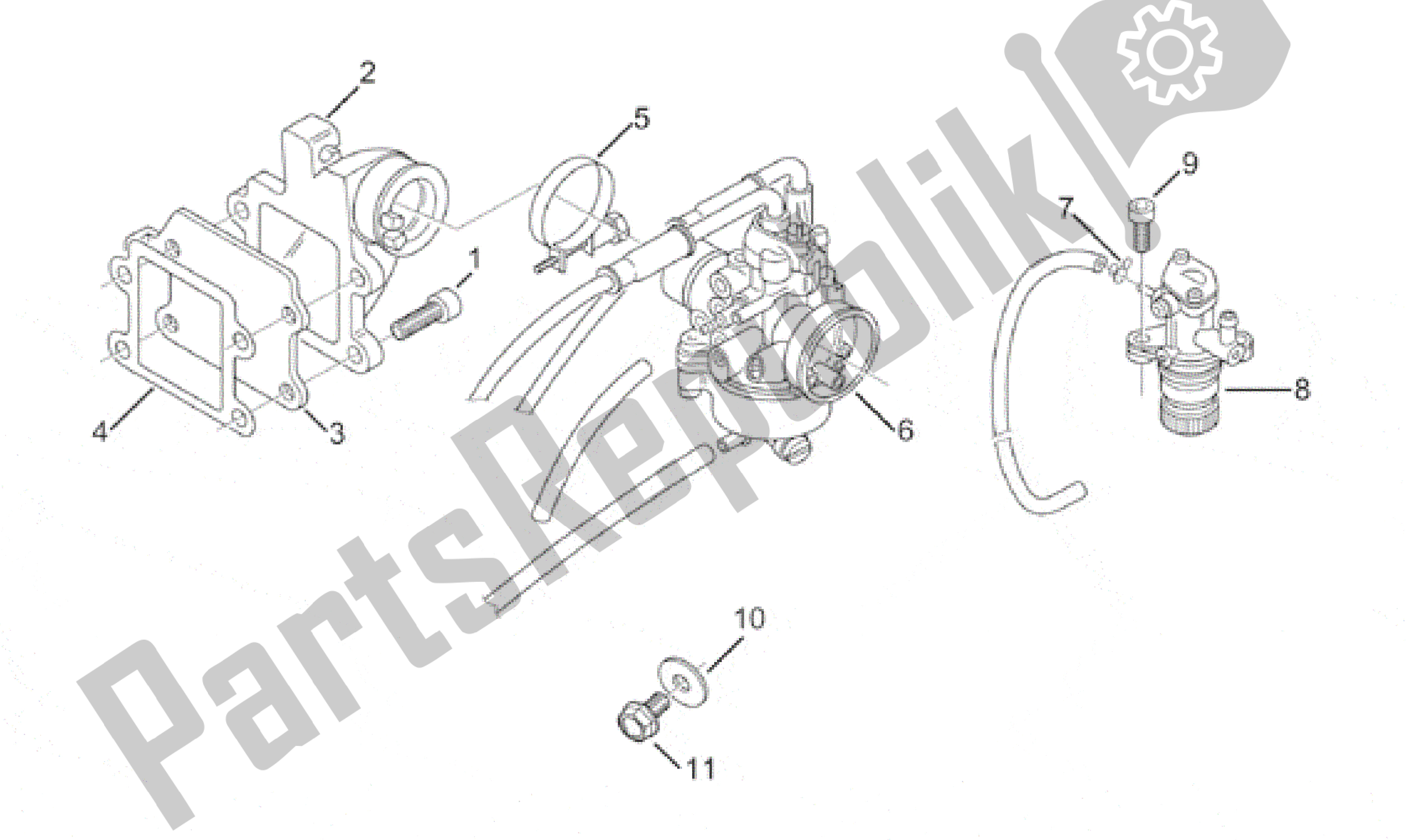 All parts for the Carburettor  - Oil Pump Assy. Of the Aprilia Amico 50 1996 - 1998