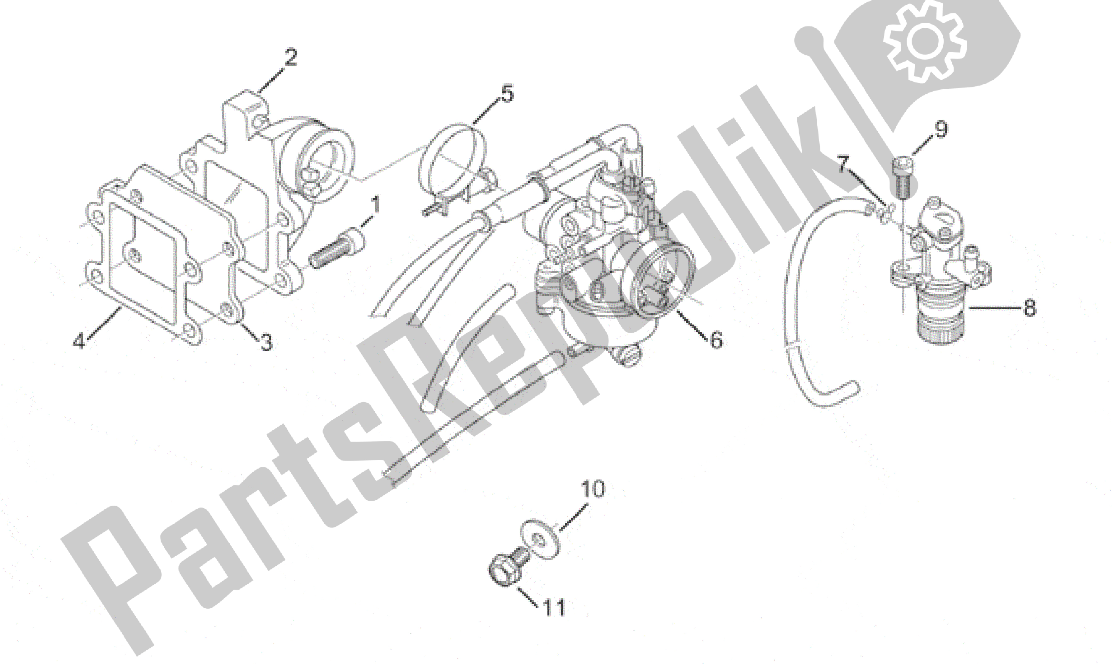 Tutte le parti per il Carburatore - Gruppo Pompa Olio. Del Aprilia Amico 50 1996 - 1998