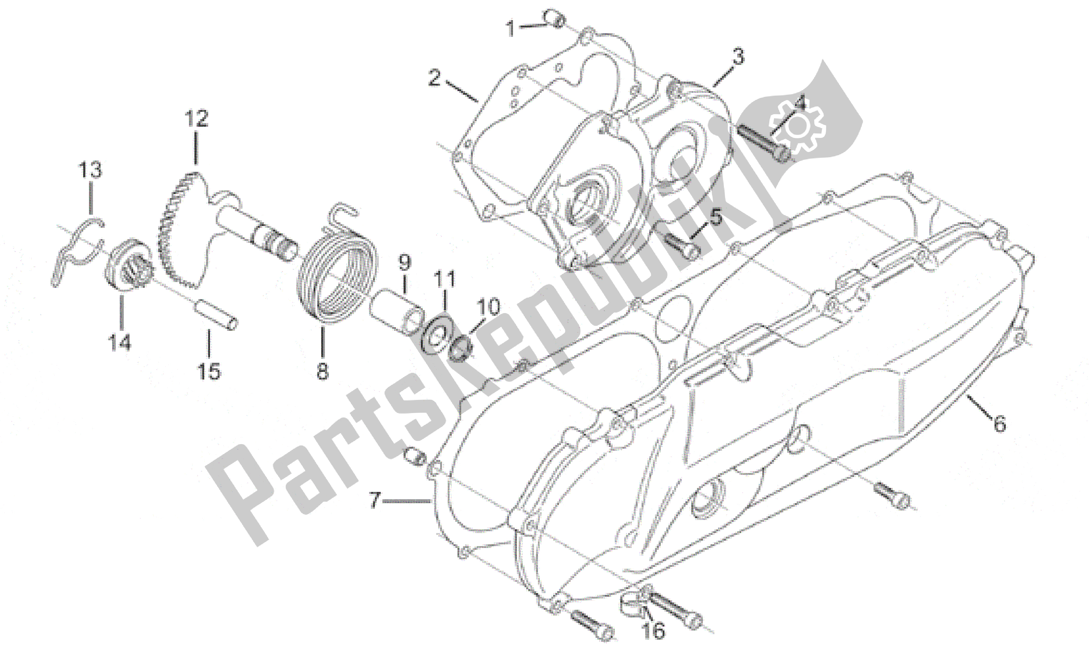 All parts for the Covers - Kick Starter of the Aprilia Amico 50 1996 - 1998