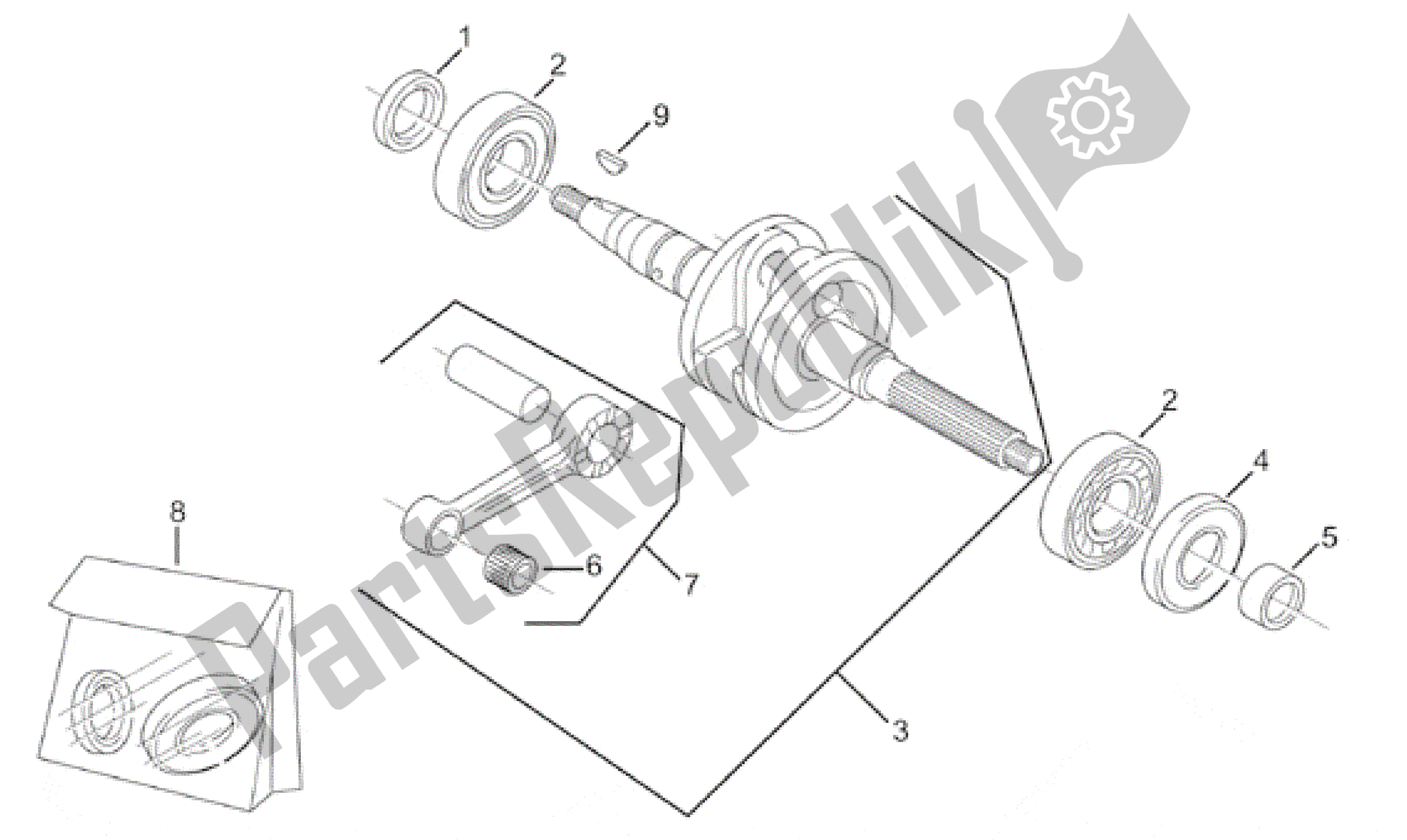 All parts for the Connecting Rod Group of the Aprilia Amico 50 1996 - 1998