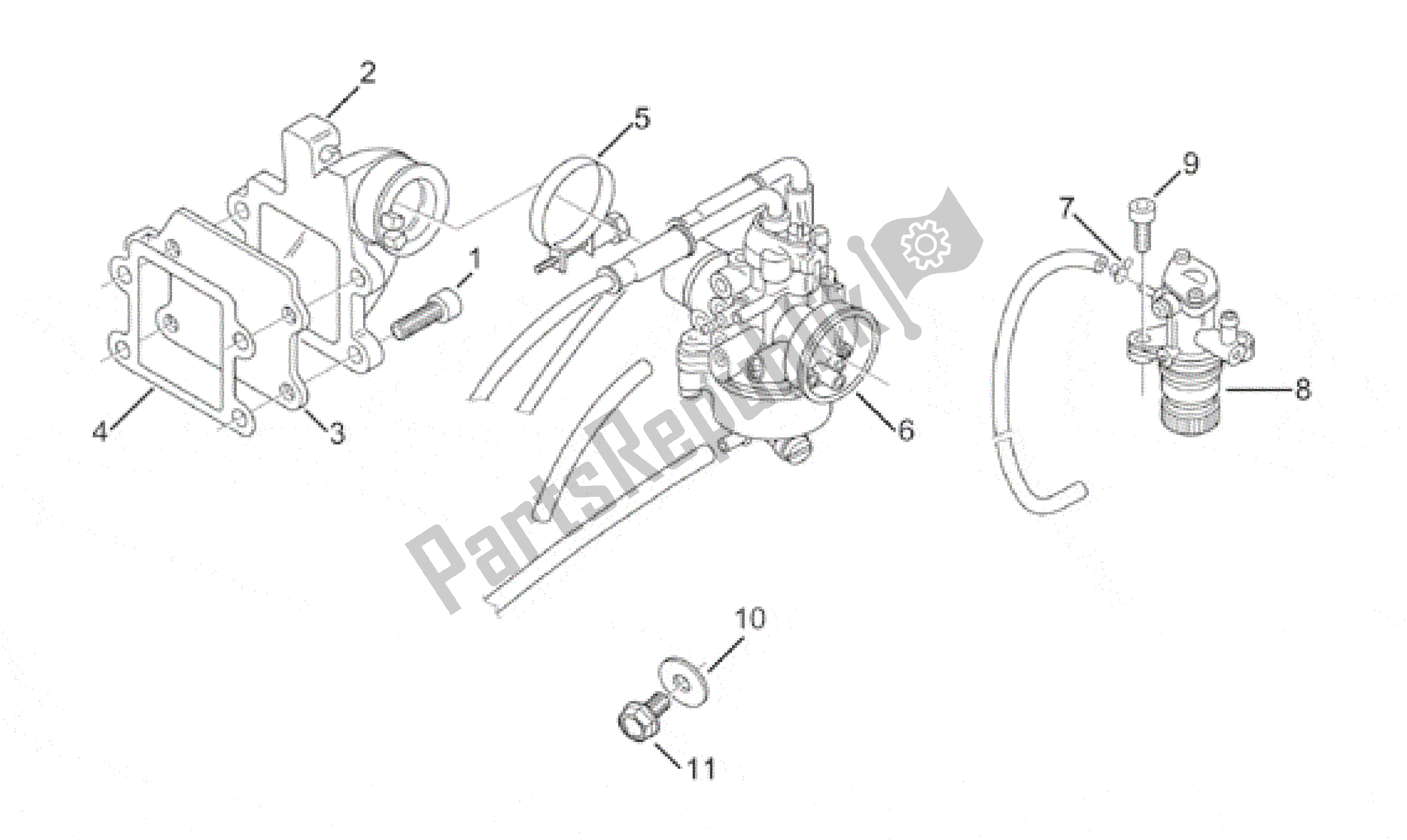 Tutte le parti per il Carburatore - Gruppo Pompa Olio. Del Aprilia Amico 50 1996 - 1998