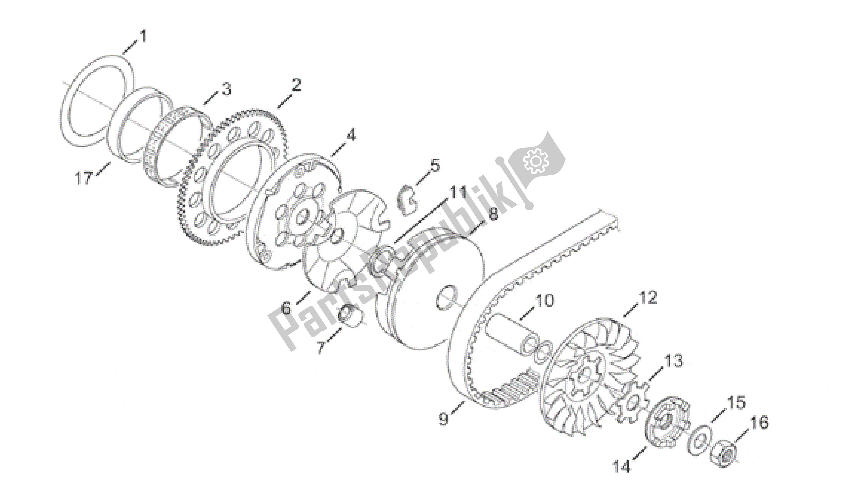 Tutte le parti per il Variatore del Aprilia Amico 50 1996 - 1998