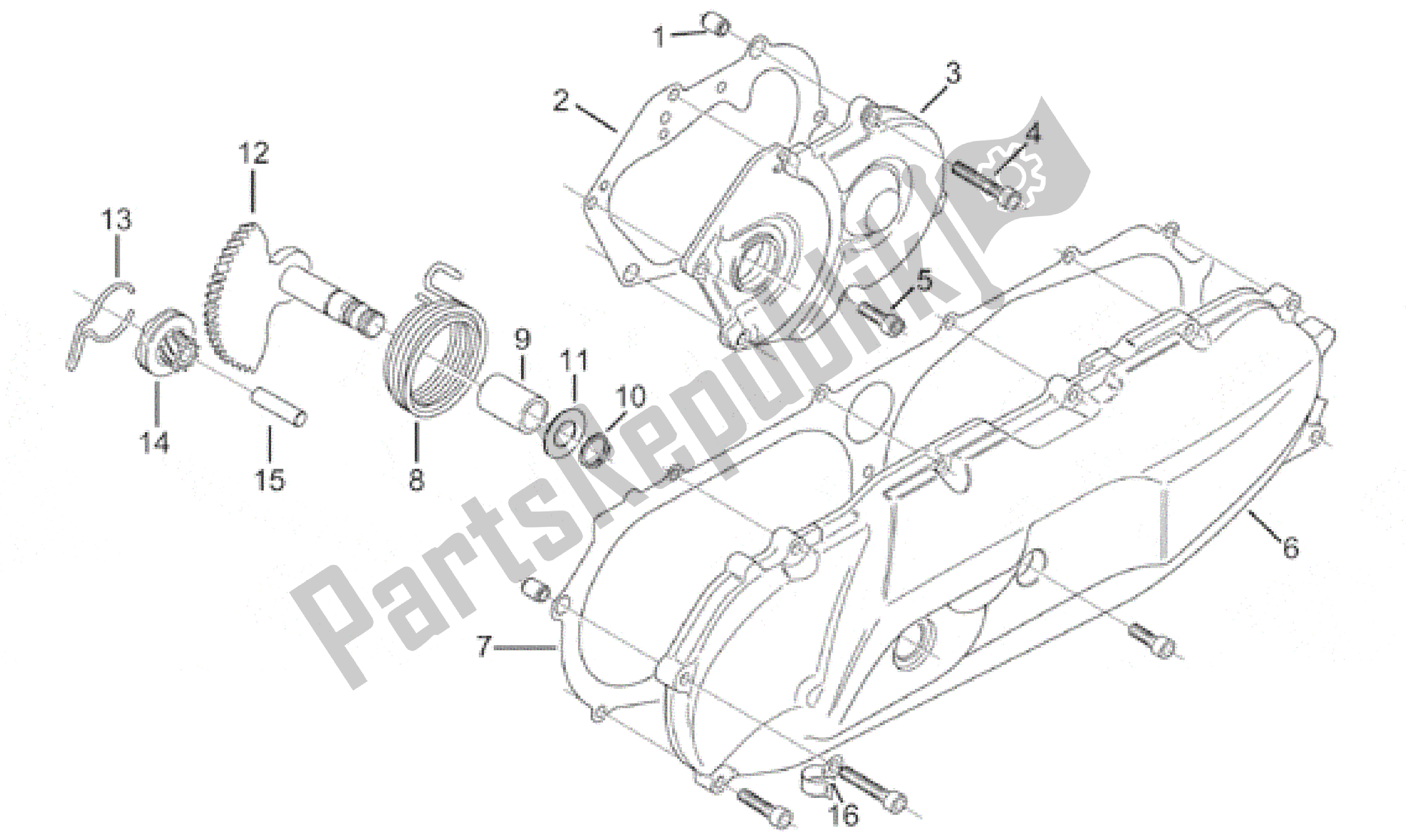 All parts for the Covers - Kick Starter of the Aprilia Amico 50 1996 - 1998