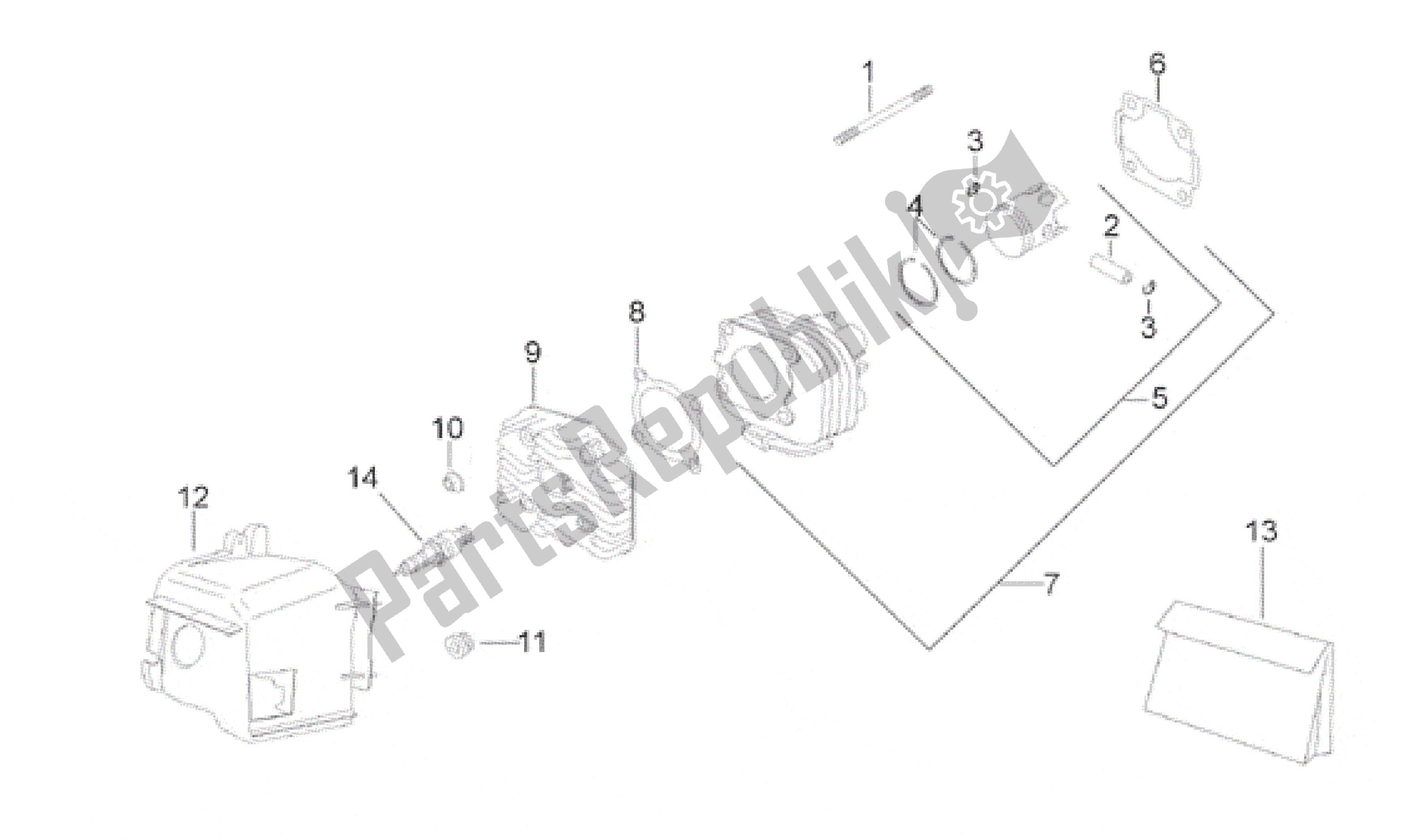 All parts for the Cylinder Head of the Aprilia Scarabeo 50 1998