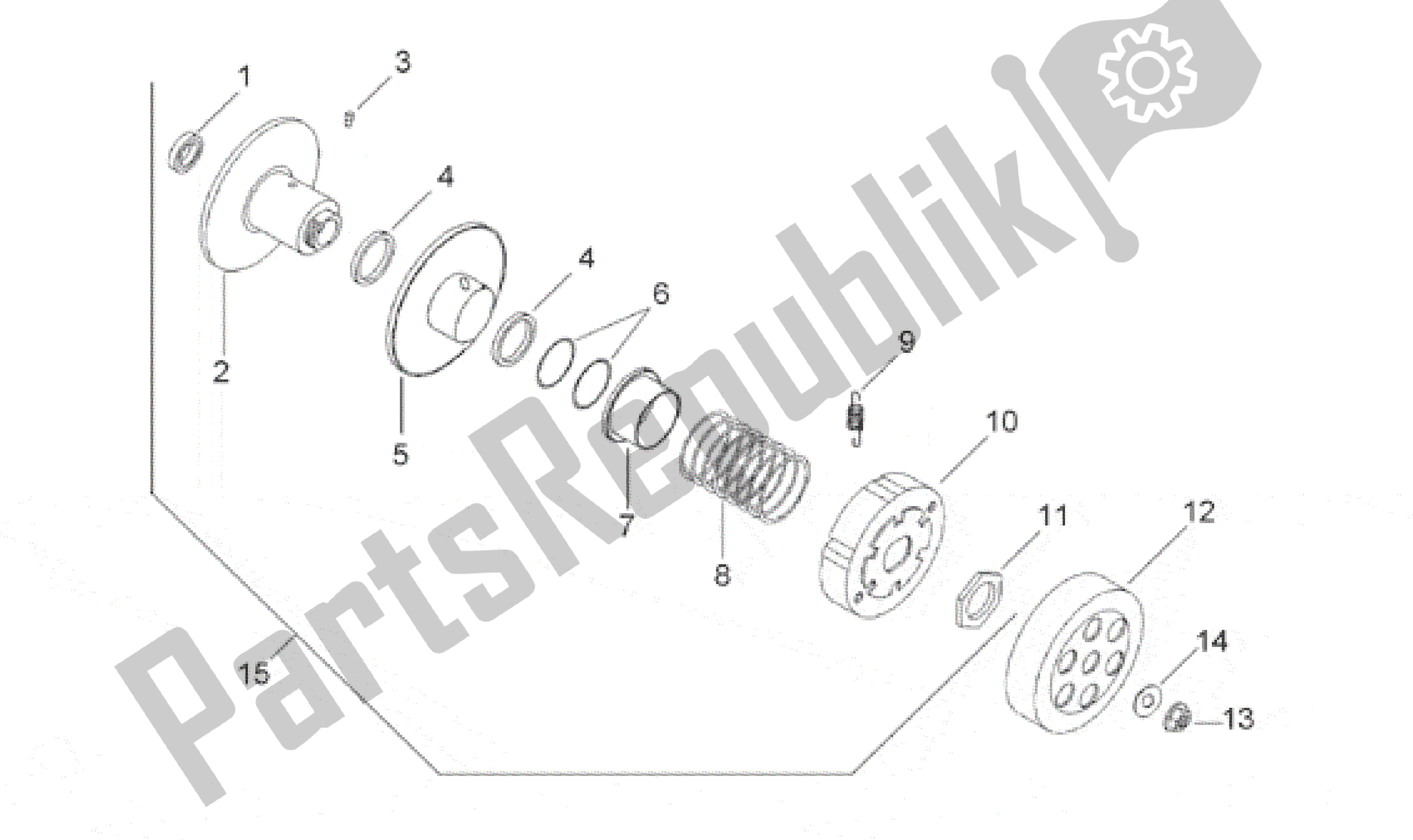 Toutes les pièces pour le Embrayage du Aprilia Scarabeo 50 1998