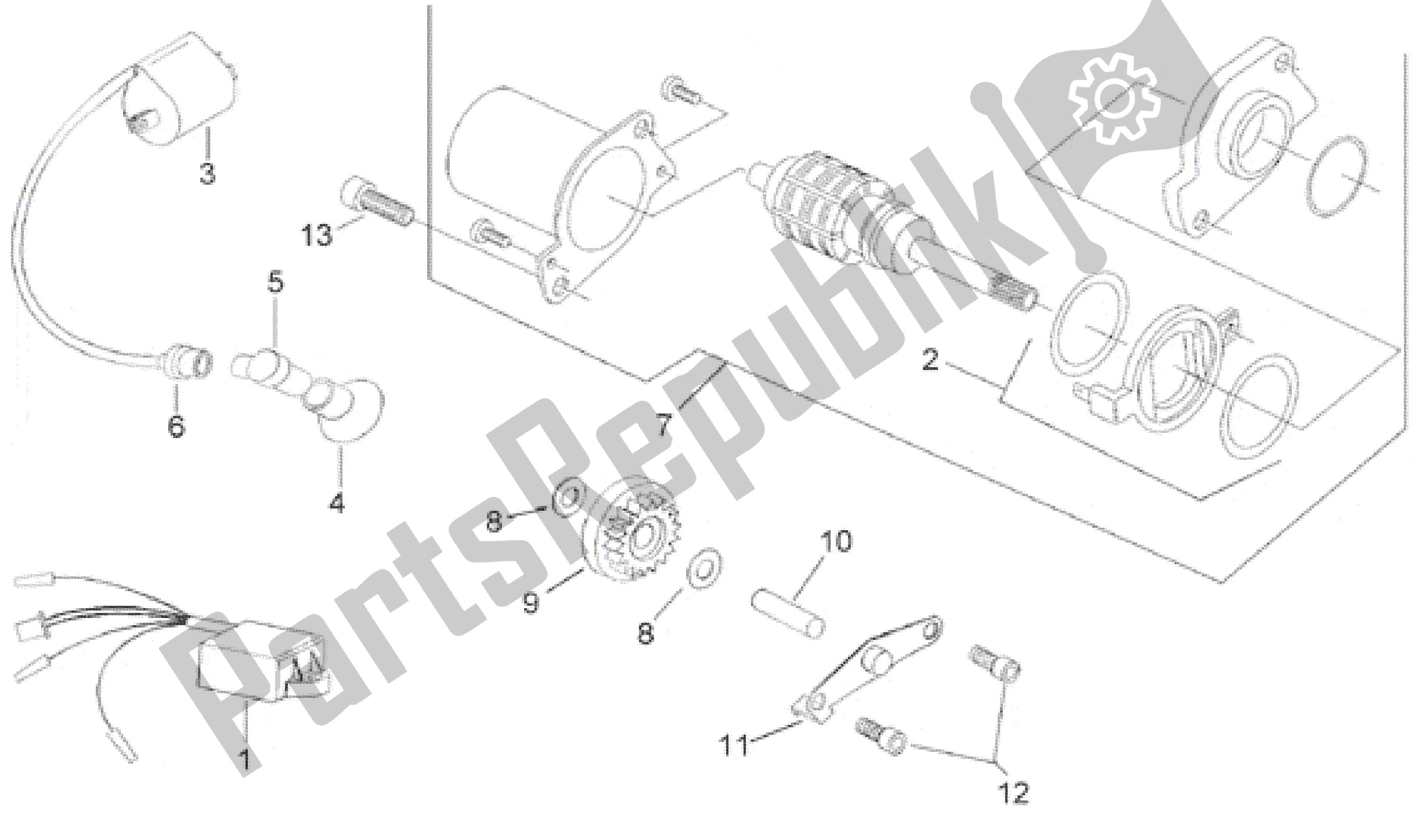 All parts for the Ignition Unit of the Aprilia Scarabeo 50 1998
