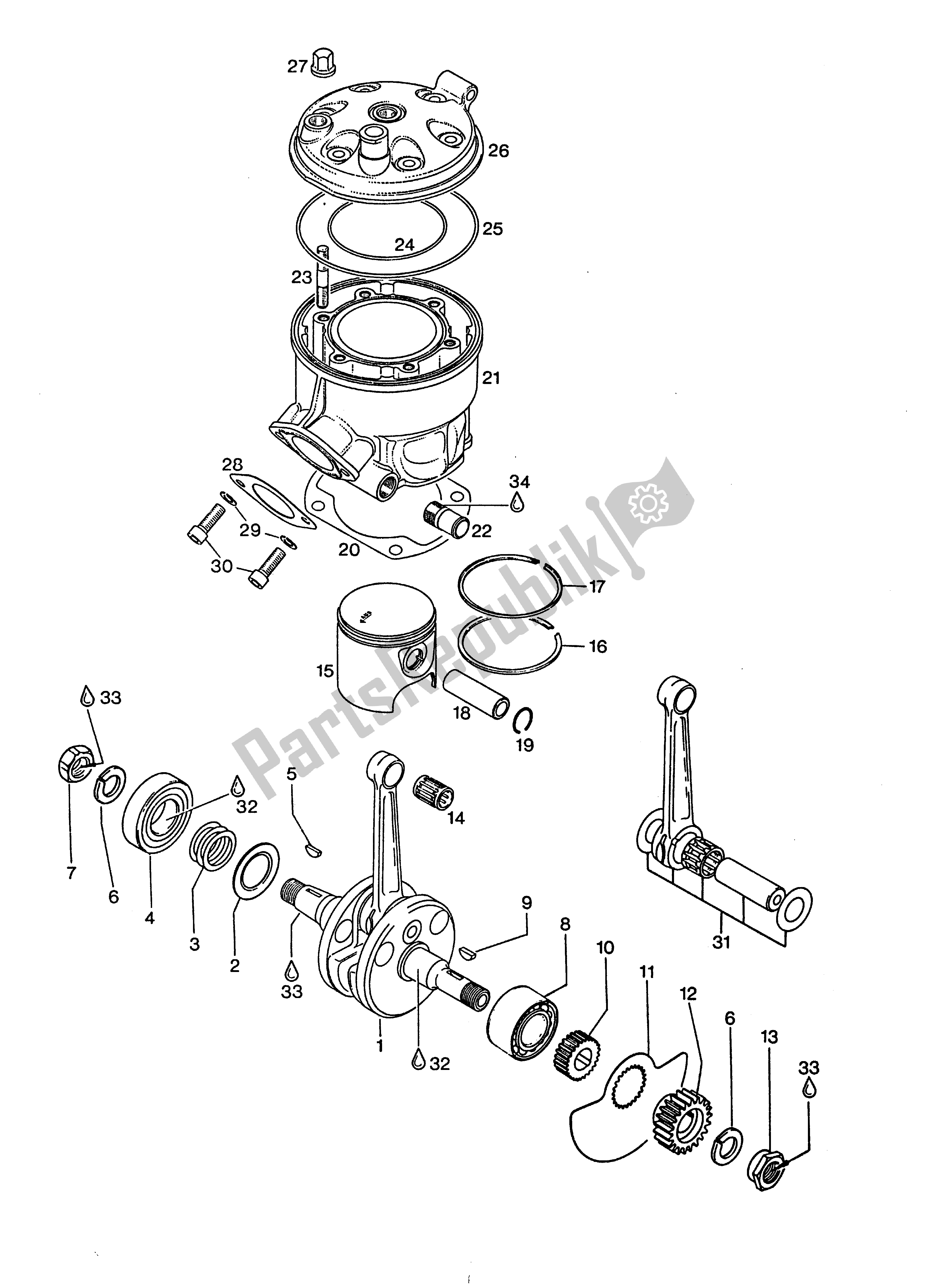 Tutte le parti per il 734apriliaclimber1990tm1_12 del Aprilia Climber 280 1990