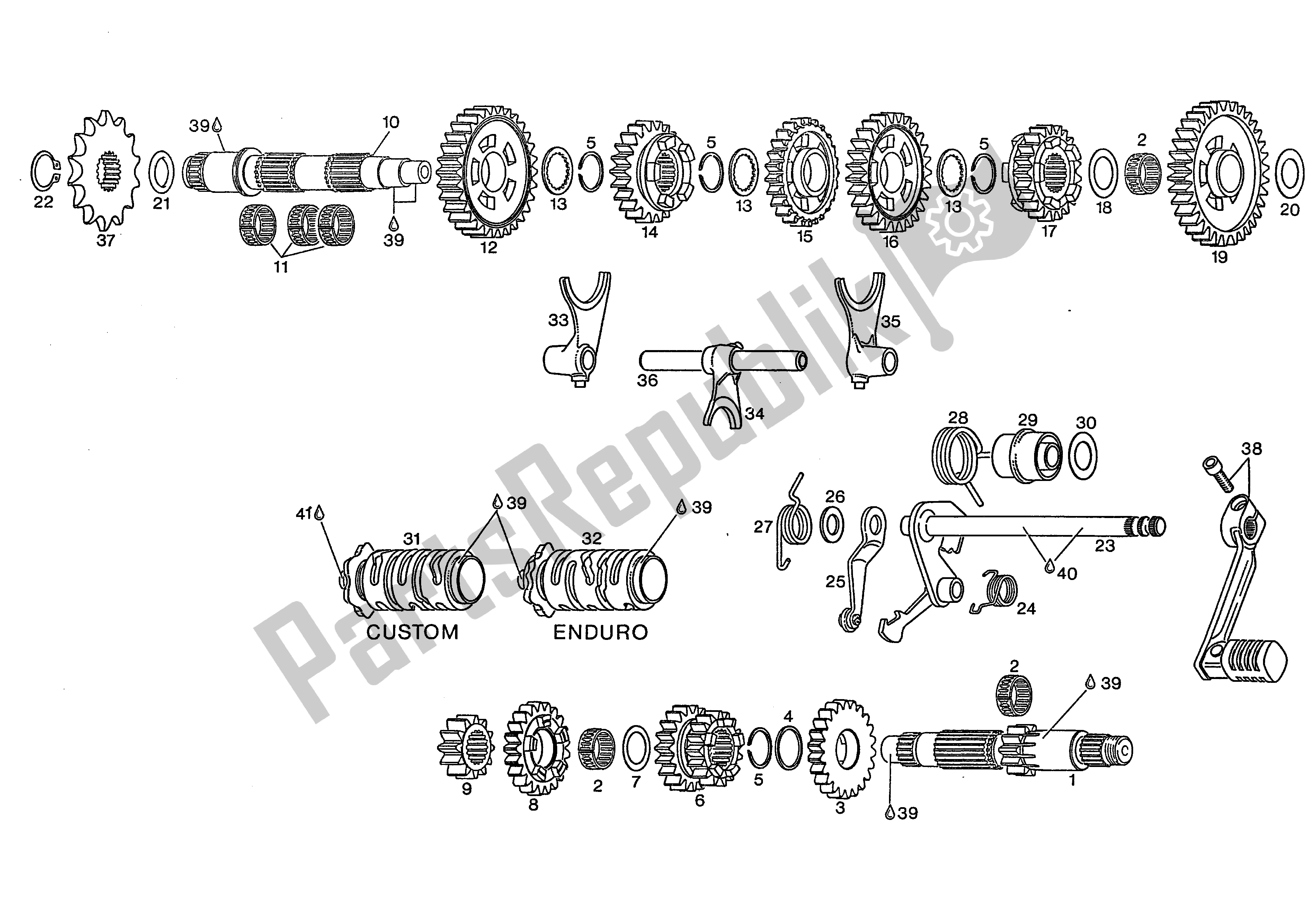 Toutes les pièces pour le 749apriliarotax1231990tm_21 du Aprilia Rotax 123 125 1990 - 2000