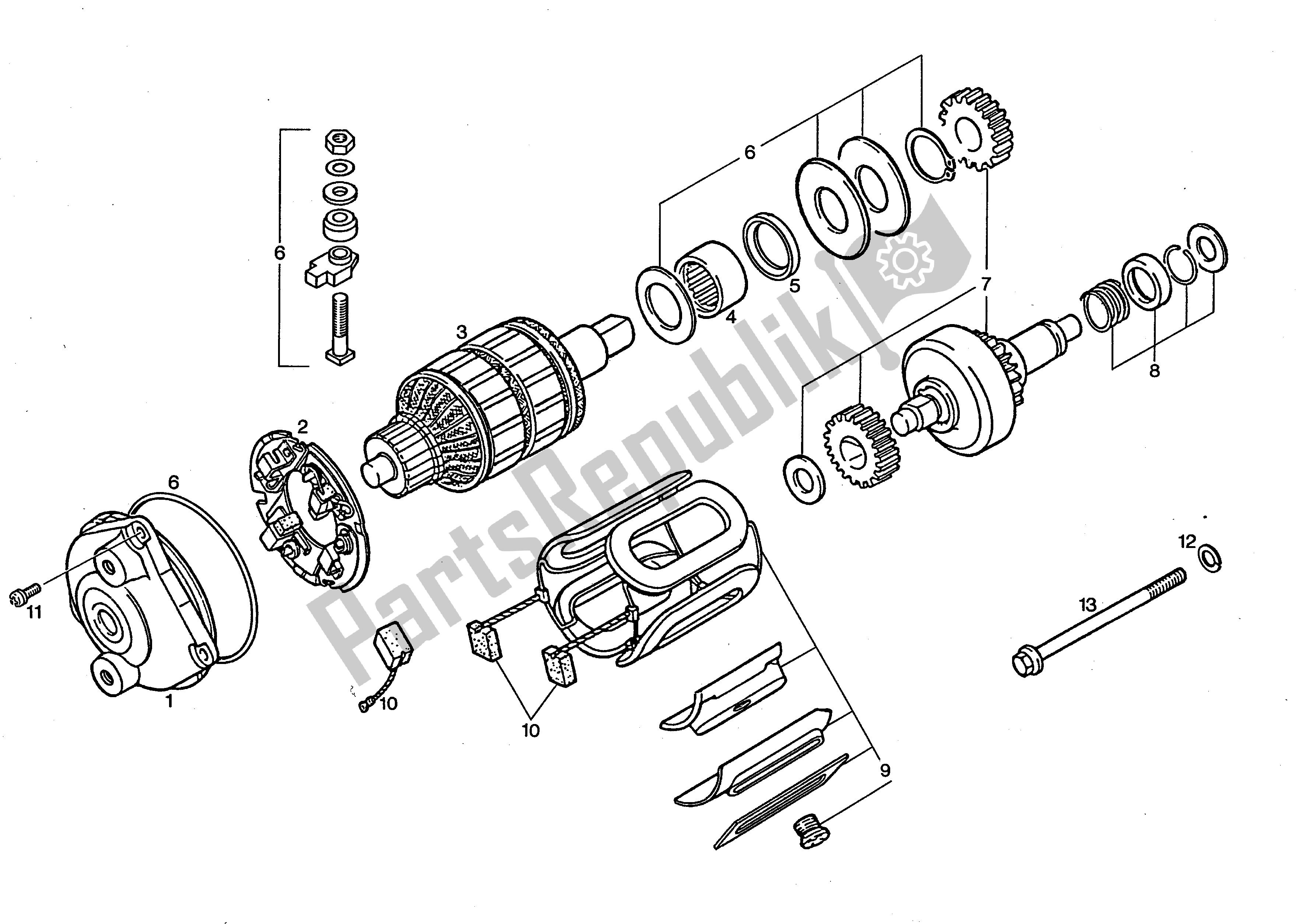 Alle Teile für das Einzelteile Von E-starter 293 685 des Aprilia Rotax 123 125 1990 - 2000