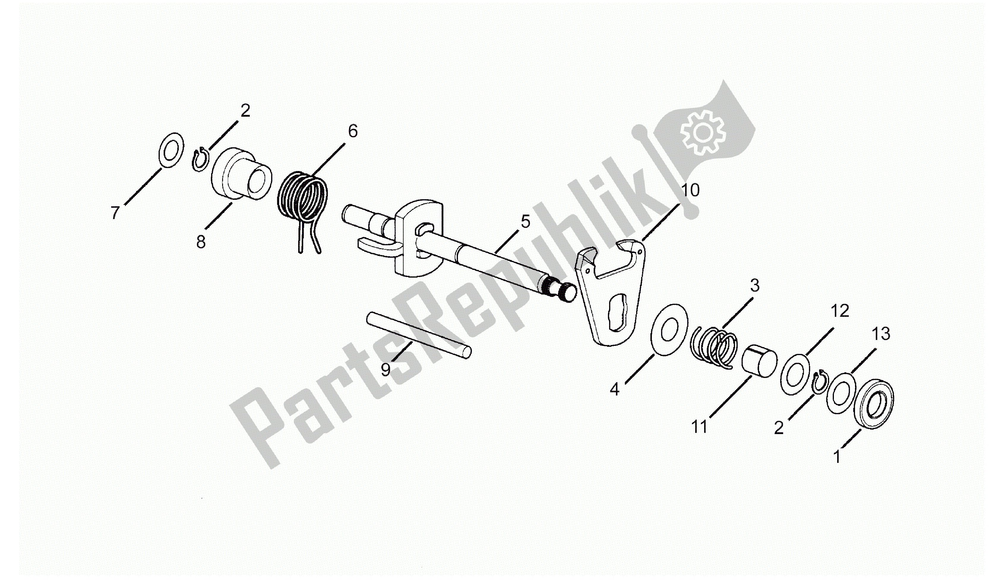 All parts for the Gear Box Selector of the Aprilia Minarelli 50 1991 - 2016