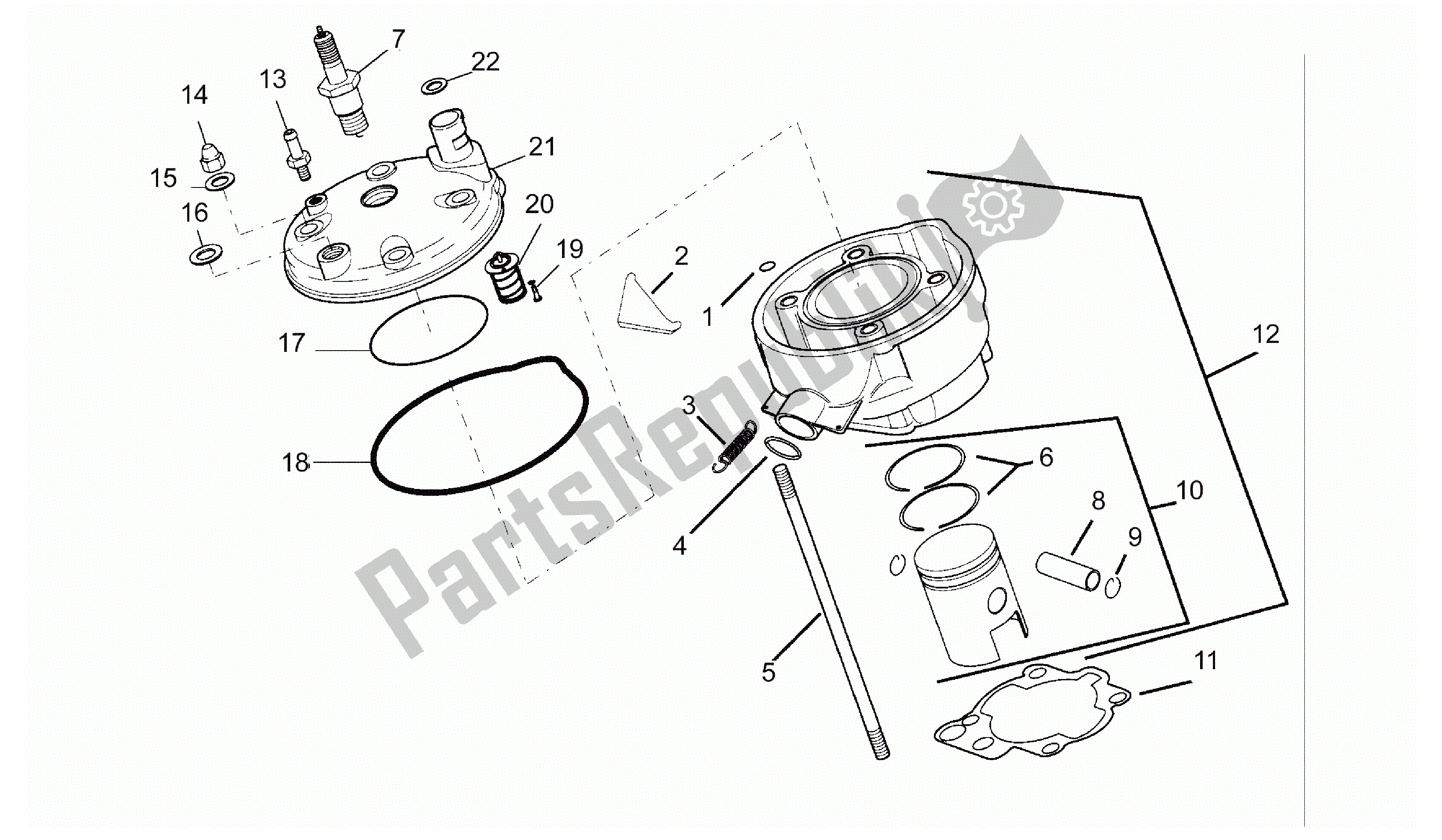 All parts for the Cylinder - Cylinder Head of the Aprilia Minarelli 50 1991 - 2016