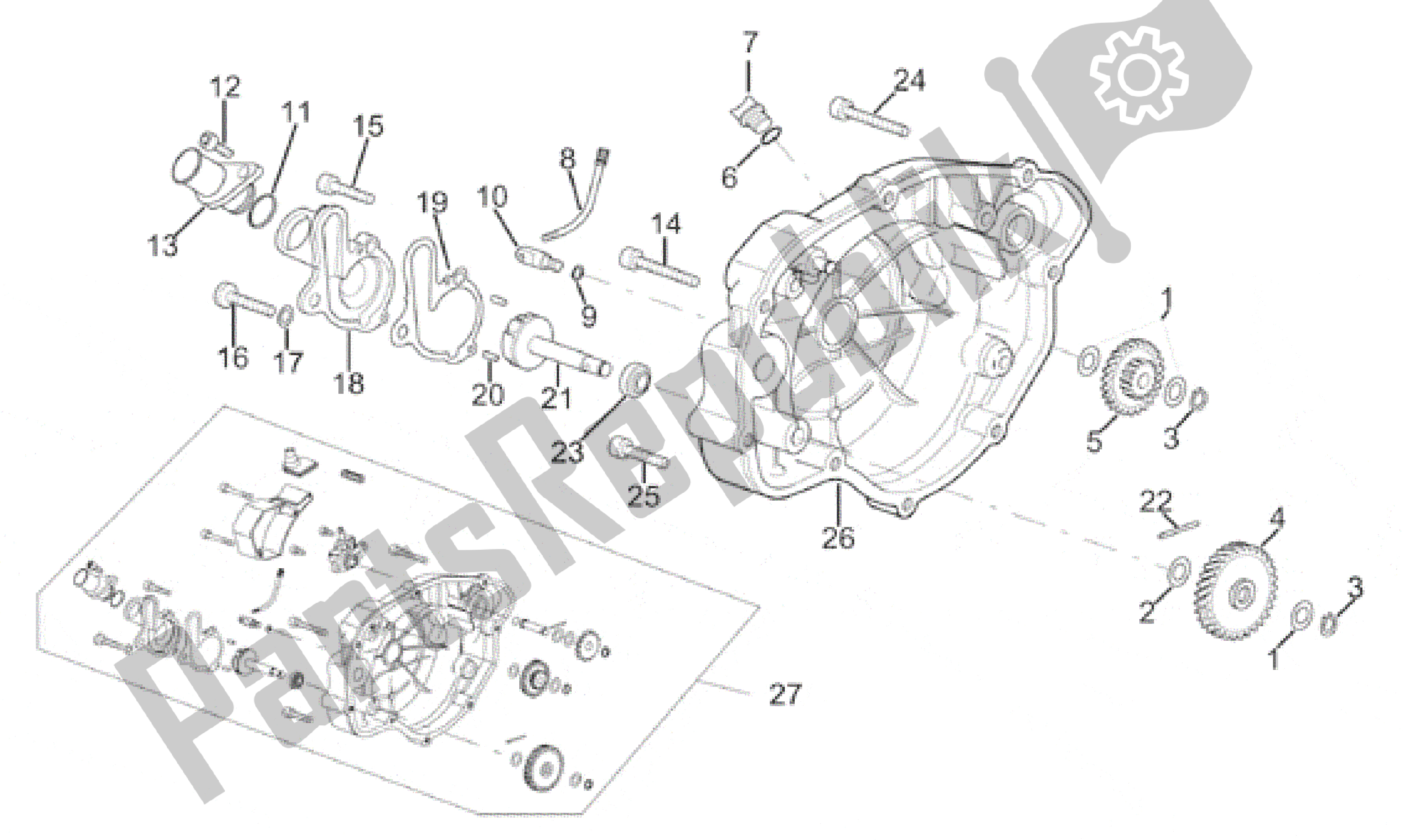 Tutte le parti per il Coperchio Frizione del Aprilia RS 50 1996 - 1998