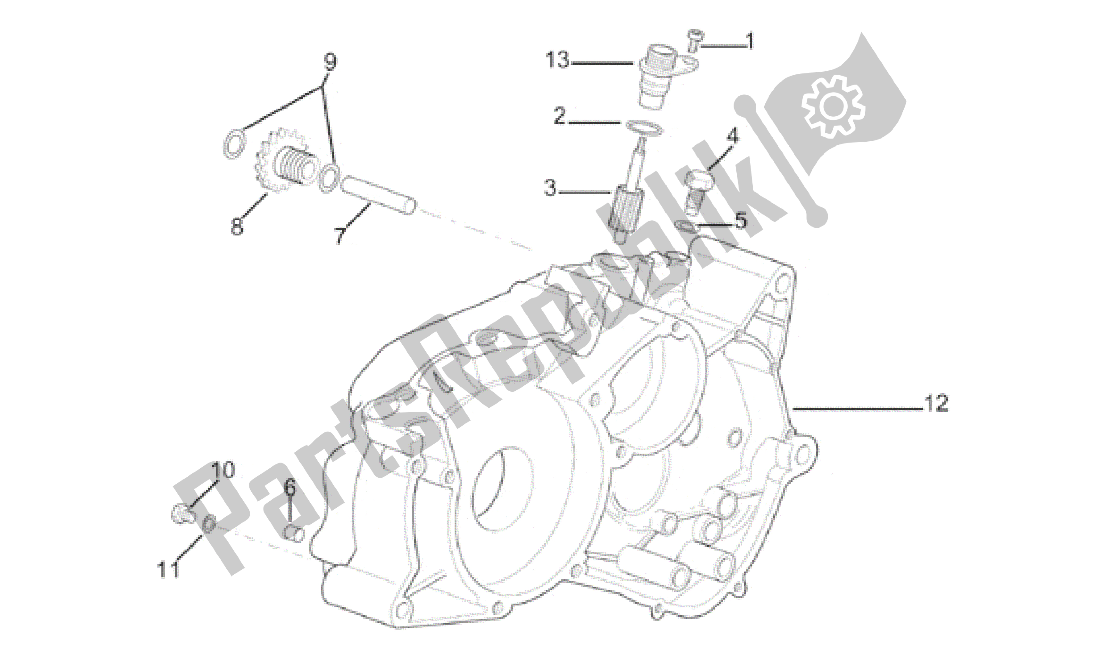 Tutte le parti per il Basamento Sinistro del Aprilia RS 50 1996 - 1998