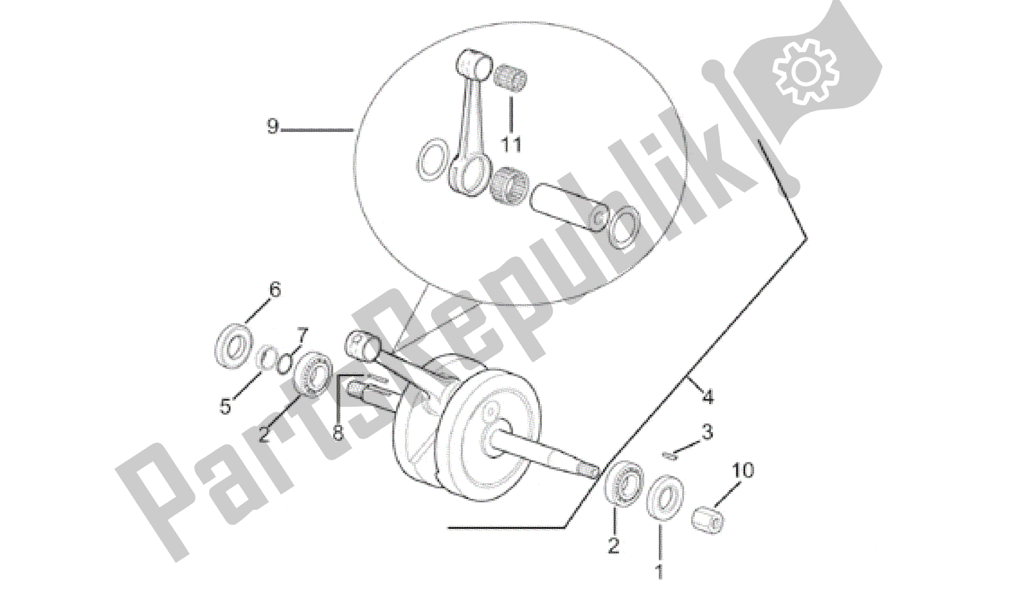 Toutes les pièces pour le Arbre De Transmission du Aprilia RS 50 1996 - 1998