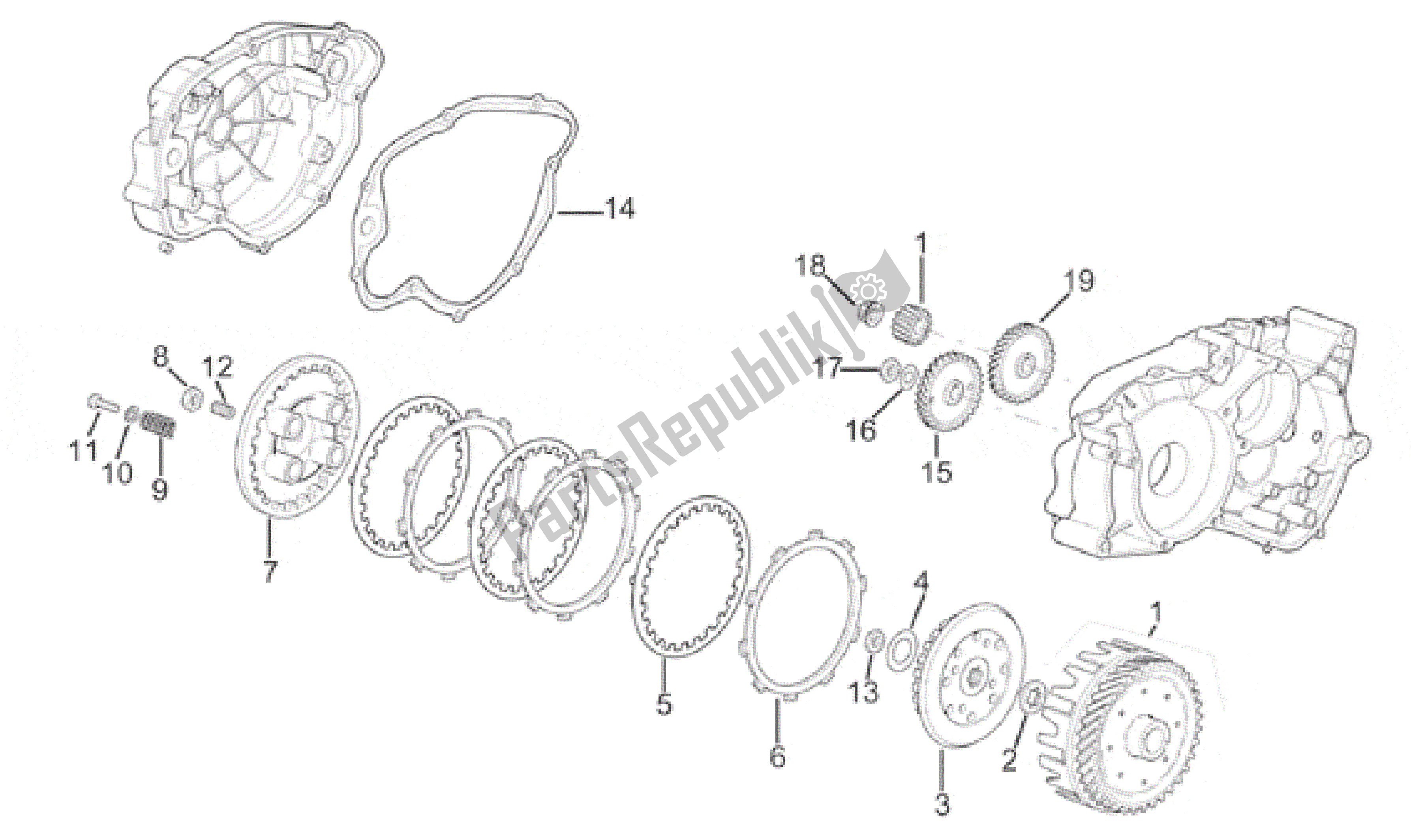 Tutte le parti per il Frizione del Aprilia RS 50 1996 - 1998