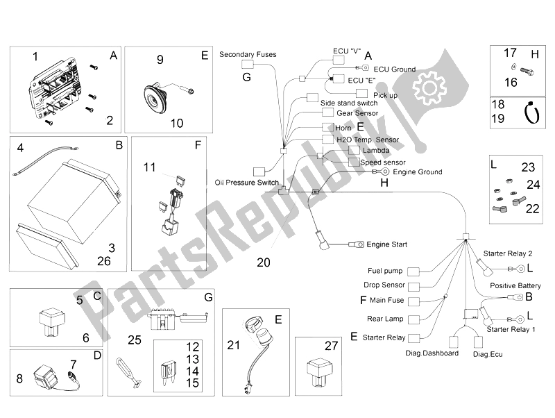 All parts for the Electrical System Ii of the Aprilia Dorsoduro 750 ABS USA 2015