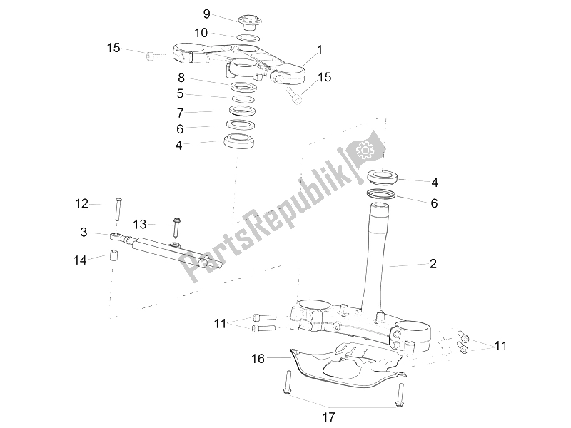 All parts for the Steering of the Aprilia RSV4 RR Europe 1000 2016