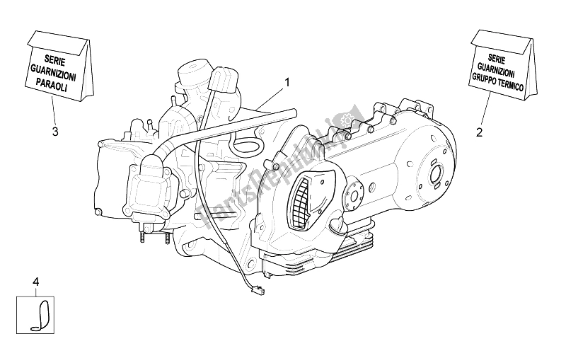 All parts for the Engine of the Aprilia Sport City Cube 250 300 IE E3 2008