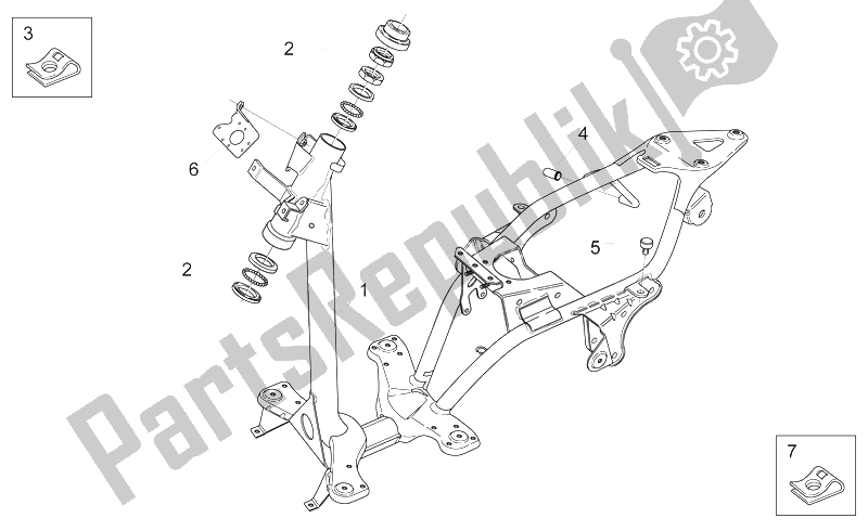 Alle Teile für das Rahmen des Aprilia Scarabeo 50 2T ENG Minarelli 1998