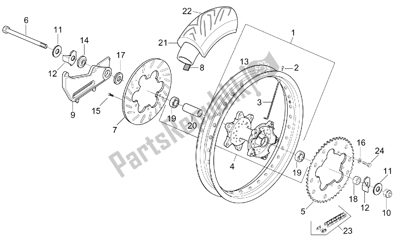 Toutes les pièces pour le Roue Arrière du Aprilia RX 50 Racing 2003