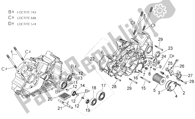 Todas las partes para Cárteres Ii de Aprilia RSV Tuono 1000 2002