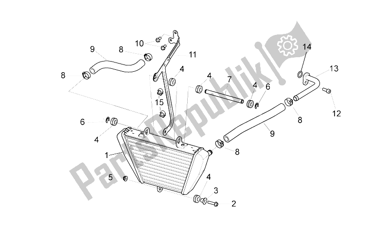 All parts for the Oil Radiator of the Aprilia RSV4 Aprc R ABS 1000 2013