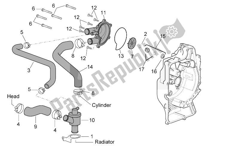 Toutes les pièces pour le Pompe à Eau du Aprilia Scarabeo 500 2003