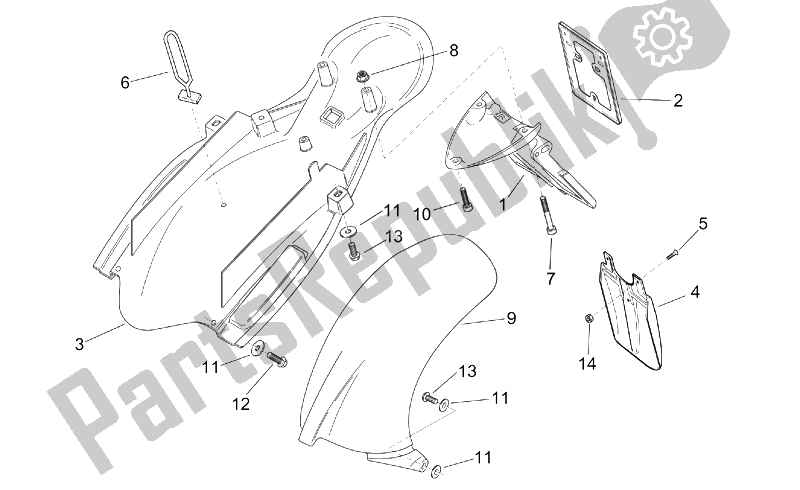 Todas las partes para Cuerpo Trasero Ii de Aprilia RS 125 Tuono 2003