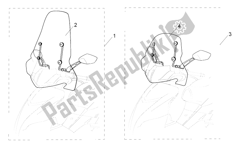 All parts for the Acc. - Windshields of the Aprilia SR 50 H2O NEW IE Carb 2004