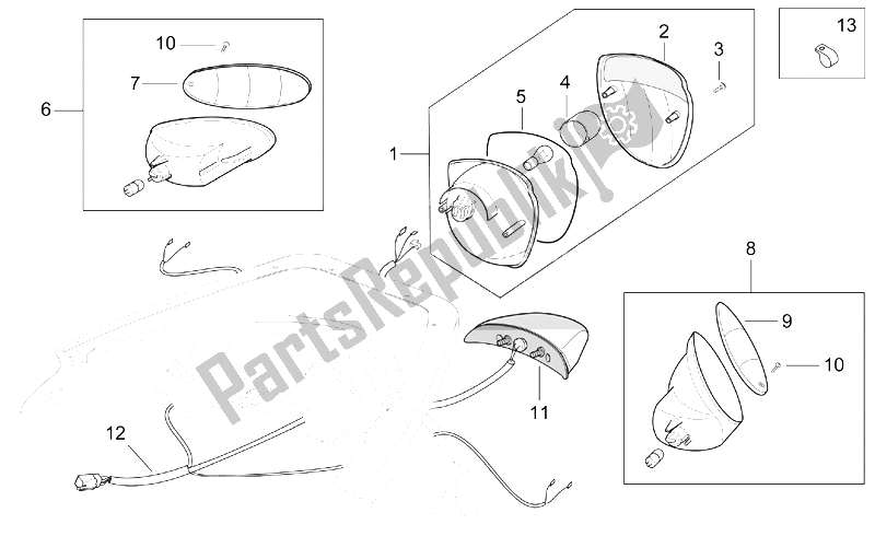 Toutes les pièces pour le Feux Arrière du Aprilia Scarabeo 500 2003