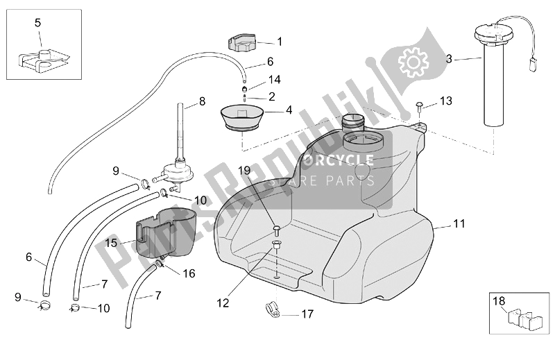 Toutes les pièces pour le Réservoir De Carburant I du Aprilia Scarabeo 100 4T E2 2001