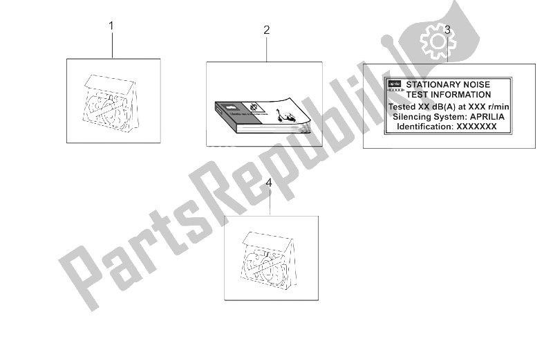 Alle onderdelen voor de Sticker En Gebruikershandleiding van de Aprilia Scarabeo 50 2T ENG Minarelli 2000