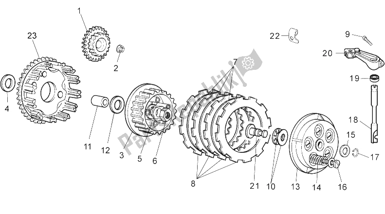 Tutte le parti per il Frizione del Aprilia RS 50 2006