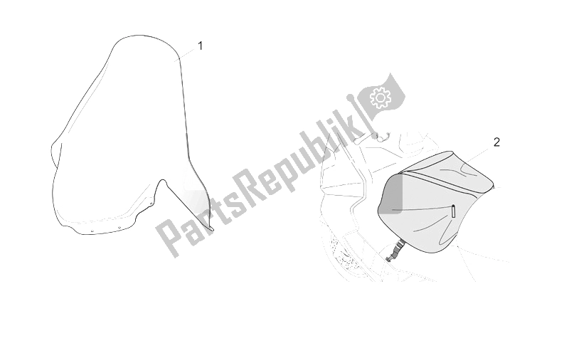 Todas las partes para Acc. - Parabrisas / Maletas Laterales de Aprilia Atlantic 400 500 Sprint 2005