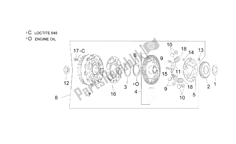 Toutes les pièces pour le Embrayage Ii du Aprilia RSV Mille 1000 2003