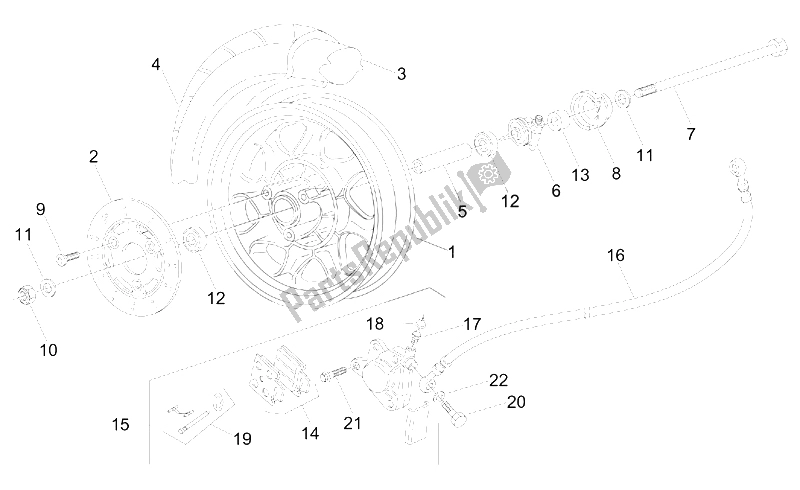 Toutes les pièces pour le Roue Avant - Frein à Disque du Aprilia Amico 50 1996