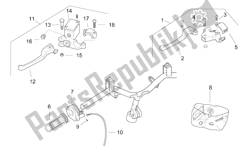 All parts for the Controls I of the Aprilia SR 50 H2O 1997