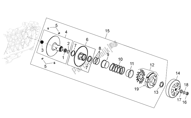 Toutes les pièces pour le Embrayage du Aprilia Sport City Cube 125 200 Carb E3 2008