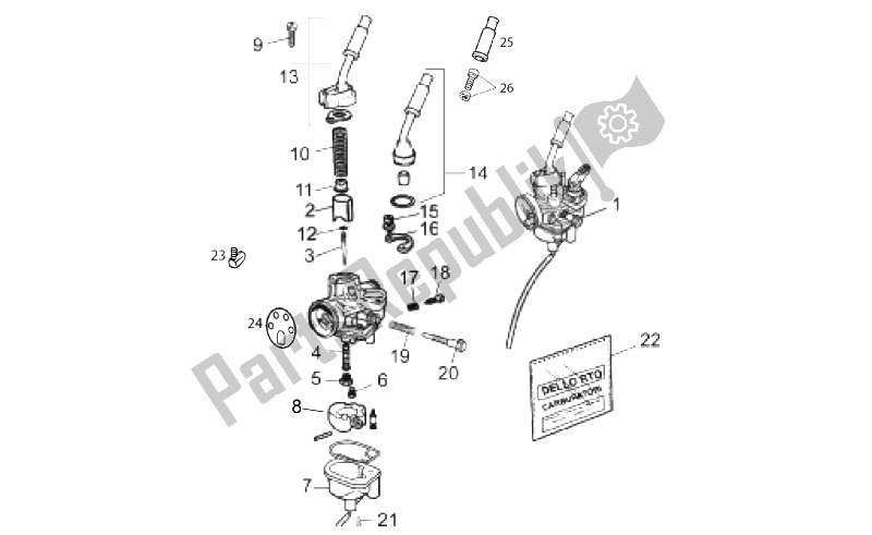 All parts for the Carburettor of the Aprilia RX SX 50 2011