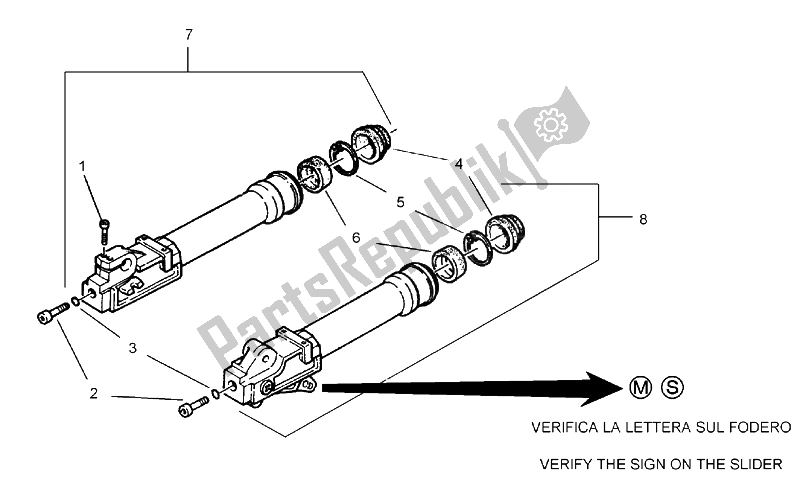 Todas as partes de Garfo Dianteiro Iii do Aprilia SR 50 AIR WWW 1997