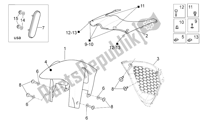 Todas as partes de Corpo Frontal Iii do Aprilia RSV4 R 1000 2009