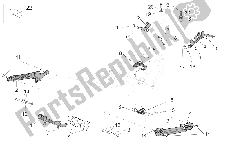 All parts for the Frame Ii of the Aprilia RSV Mille Factory 1000 2004 - 2008