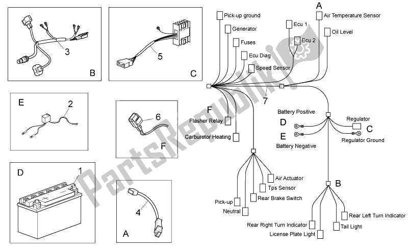 All parts for the Electrical System Ii of the Aprilia RX SX 125 2008