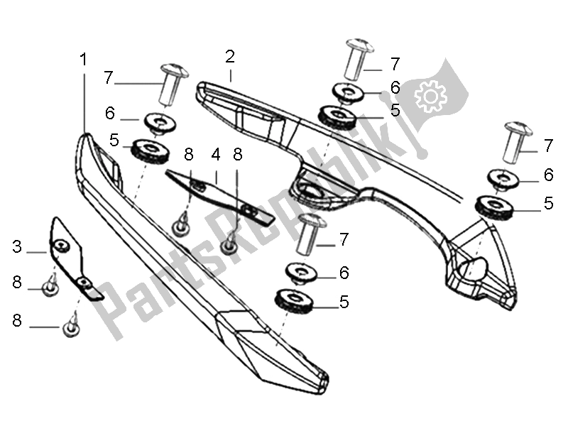 All parts for the Rear Handles Assembly of the Aprilia ETX 150 2014